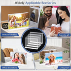 4-Pack 4x6 Acrylic Frame – Concealed Magnetic Free-Standing Horizontal Display, Clear Frameless Acrylic Frames for Pictures, Artworks, Postcards or Photo Prints on Desk, Shelves, and Office Decor