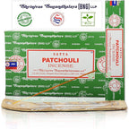 Satya Patchouli Incense Sticks, Satya Bng (Bangalore) Insenses 15gmx12 Pack with Raajsee Incense Holder Bundle, Satya Nagchampa Natural Incense