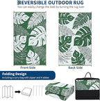 GAOMON Outdoor Rug 8x10 Patio Waterproof Reversible Plastic Straw Rug Modern Foldable Lightweight RV Camping Mat with Portable Bag & 4 Stakes, UV Resistant & Sturdy for Picnic Deck Balcony, Green