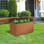 Corten Steel Planter Box Metal Outdoor Large Rectangular Rustic Durable Antique Detached for Commercial Residential Patio Deck and Backyard 36" x 12" x 16"