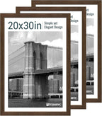 20x30 Poster Frame 3 Pack - Brown Woodgrain, Wood Picture Frame, Wall Gallery Frame - Wall Hanging