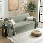 Couch Cover for Dogs Sectional Sofa Covers Washable for 2 Cushion Couch, Chenille Couch Cover Blanket, Sectional Sofa Slipcovers, Multi-Use Furniture Protector for Kids, Pets, 71" X134", Sagegreen