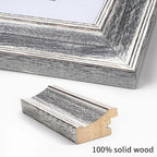 Yaetm 11x14 Rustic White Wood Picture Frame with Mat for 8x10, Weathered Solid Wood Frame with Real Glass, Distressed White Wooden Photo Frames 11 x 14 for Tabletop & Wall Mount, 2 Pack