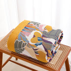 Snycler Boho Throw Blanket for Bed - 100% Cotton Ultra Soft Rustic Quilt - Watercolour Floral Printed Farmhouse Decor Bed Fall Blankets,80"×90" All Season Rustic Throw for Sofa Couch Chair