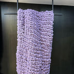 Chunky Knit Blanket Throw 40"x60", Chenille Throw Blankets, Handmade Warm & Cozy Blanket Couch Bed Home Decor, Soft Breathable Fleece Banket, Christmas for Couch Bed Sofa Best Gift (Purple)