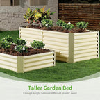 Land Guard 6x3x2ft Galvanized Raised Garden Bed, Planter Boxes Outdoor, Raised Garden Beds Outdoor for Vegetables, Flowers, Herbs, 269 Gallons, Cream Yellow…