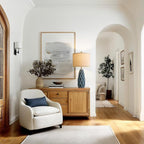 27.5" Ceramic Table Lamps for Living Room Bedroom Lamps Set of 2 Modern Boho Bedside Lamps Night Stands Farmhouse Vintage Large Nightstand Lamp Reading Light Home Office Dorm Desk Deco Gifts, Blue