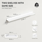 47.2 Inches Long Floating Shelves, 2 Set Modern Wall Shelf for Bedroom, Nursery Book Shelf with Lip, Picture Ledge Shelf for Wall Decor Living Room Bathroom Kitchen - White