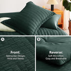 CozyLux Queen Comforter Set Forest Green Seersucker 7 Pieces Bed in a Bag Queen Comforter Set with Sheets, Luxury Bedding Sets with Down Alternative Comforter, Sheets, Pillowcases & Shams All Seasons