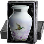 Olivia Memorials Hummingbird Urn for Ashes Women Men | White Hummingbird Urn for Female Male Carefully Handcrafted Funeral Decorative White Urn for Mom Mother Baby Adult Pet Dog