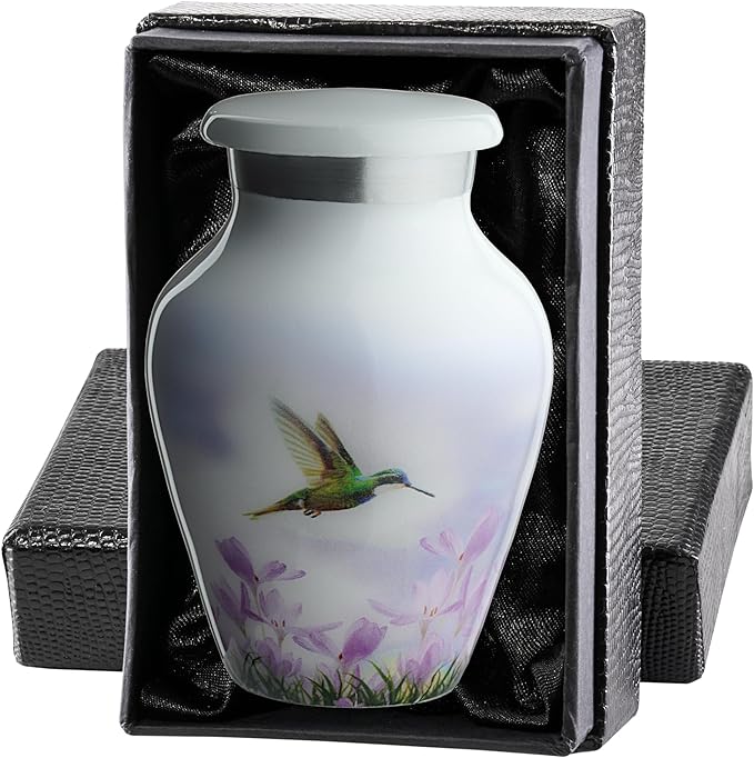 Olivia Memorials Hummingbird Urn for Ashes Women Men | White Hummingbird Urn for Female Male Carefully Handcrafted Funeral Decorative White Urn for Mom Mother Baby Adult Pet Dog