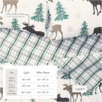 Great Bay Home Lodge Bedspread King Size Quilt with 2 Shams. Cabin 3-Piece Reversible All Season Quilt Set. Rustic Quilt Coverlet Bed Set. Wilderness Collection (Moose - Chocolate)