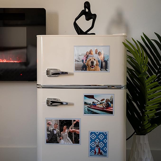 Magtech Magnetic Photo Pocket Picture Frame, White, Holds 2.5 x 3.5 Inches Photos, 10 Pack, Made in the USA (12310)