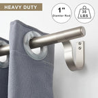 Curtain Rods for 28-99” Windows, Splicing Construction, 1” Adjustable Drapery Rod with Aluminum Alloy Brackets and Finials for Window, Sliding Door, Patio, Living Room Decoration, Brushed Nickel