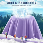 Cooling Comforter Twin Size, Double-Sided Cooling Blanket for Hot Sleepers & Night Sweats, Arc-Chill Q-Max > 0.4 Breathable Ice Blanket, Lightweight Cold Comforter (68''x90'', Purple)
