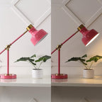 JONATHAN Y JYL7124D Allegra 18.5" Adjustable Cantilever LED Task Lamp, USB Charging Port, Classic, Coastal, Industrial, Farmhouse, Traditional for Bedroom, Living Room, Office, Pink/Brass Gold