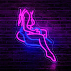 Lady Neon Sign, JGHTURIE Neon Signs for Wall Decor Pink Light Up Sign Preppy Girls Room Bar Led Signs for Man Cave Party Art Decor Gift USB Powered