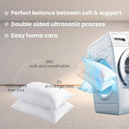 Cooling Pillow for Sleeping, Bed Pillows Queen Size Set of 2, Micro Fiber Filling Pillows 2 Pack, Adjustable to Soft / Firm Pillows for Side Stomach and Back Sleepers with Washable Cover