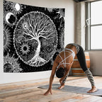 AACKart Tree of Life Tapestry for Bedroom Aesthetic Room Decor-Black and White Spiritual Tree Tapestry Wall Hanging with Sun Moon Star 59.1 x 51.2 inches