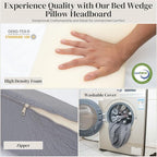 Wedge Pillow Headboard | Soft Headboard Pillow with 2 Side Packets, Triangle Pillow Wedge for Headboard, Bed Gap Filler Headboard Wedge Pillow, Ideal Bed Wedge Pillow for Headboard - King