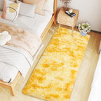 Small Rugs for Bedroom, 2x6 Fluffy Rug, Non-Slip Shag Soft Area Rug, Fuzzy Carpet for Kids Girls Boys, Modern Home Decor Aesthetic, Tie-Dyed Yellow