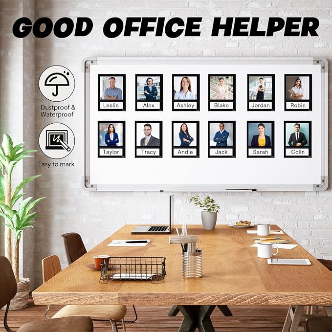 Magnetic Picture Frame 4X4 with ID Identification Tags-Name,Square Magnet Photo Pockets,For Employee Recognition Wall (With signature area),Thoughtful Gift for Friend's Lockers-10 Packs