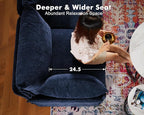 102.6" Modular Sectional Sofa, L Shaped Couch Set for Living Room, 3-Seater Comfy Cloud Couches with Movable Storage Ottoman,DIY Combination - Chenille Blue