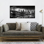 Brooklyn Bridge Wall Art for Living Room City Wall Decor for Bedroom Black Wall Decor for Office 20 x 40 Inch