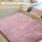 6x9 Fluffy Area Rug for Living Room,Shag Area Rugs for Bedroom,Blush Soft Fuzzy Rug Non-Shedding Indoor Plush Carpet for Kids Bedroom Nursery Dorm Home Decor