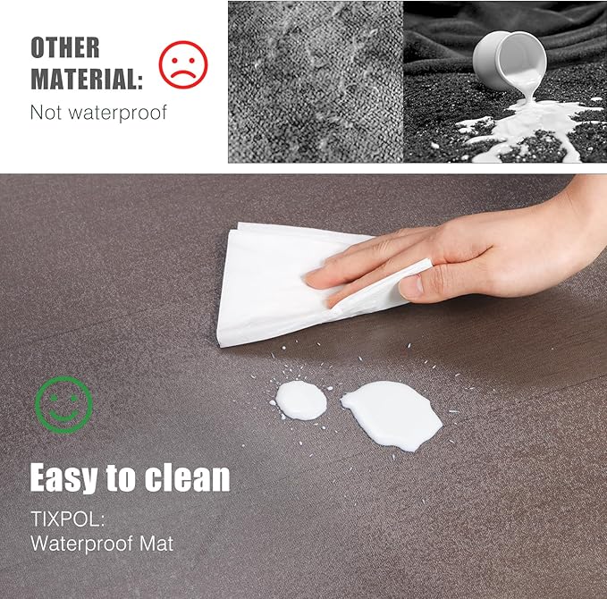 Plastic Floor Mat for Home, 8' x 10' Waterproof Area Rug for Living Room, Area Rug for Dining Table, Non-Slip Vinyl Floor Protector Desk Mat for Outdoor Indoor, Semi-Transparent Black