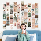 Artivo Boho Wall Collage Kit for Teen Girls, Cute Room Decor, Aesthetic Wall Decor Pictures, Boho Wall Art Prints Bedroom Decor, Posters for Room Aesthetic, Dorm Collage Photos 50 Set 4x6 inch