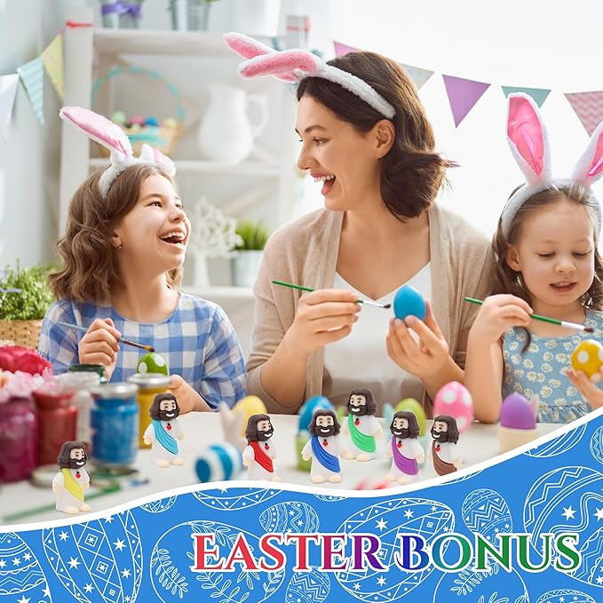 100 Pcs Baby Jesus Figures Mini Jesus Figurines in Bulk Original Design Tiny Miniature Jesus Figures for Hide and Seek, Religious Party Favors, Sunday School, Baptism Gift, Easter Egg Stuffers