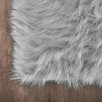 Latepis Gray Rugs for Living Room 5x6.7 Fluffy Shag Rug Washable Faux Fur Fuzzy Shaggy Rug for Bedroom Dorm Throw Rugs Home Decor Rectangle