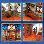 Reobrix Medieval Fishing Store Lighting Building Block Sets for Adults, Medieval Architecture Display or Home Office Decor, Creative Construction Building Kits 66007, Idea Gift for Adults