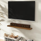 Marsmiles Floating Shelves for Wall - 48 Inch Dark Wood Floating Shelves Set of 1-48 Inch Wide x 7.7 Inch Deep x 1.6 Inch Thick Rustic Wooden Shelves for Room Wall