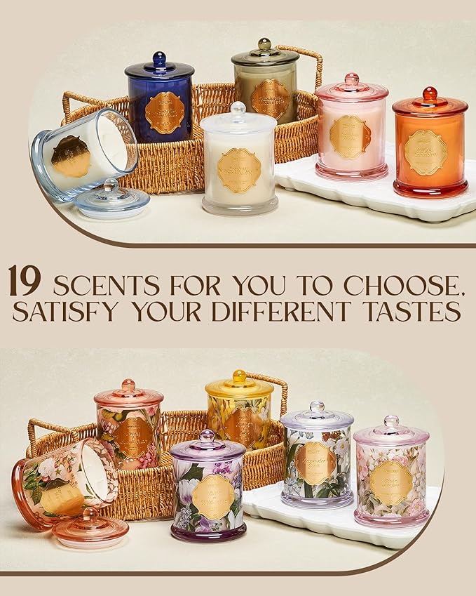 M&SENSE Peony Candles Home Scented, Organic Soy Candle 12.7oz 75 Hour Long Lasting Slow Burning, Spring Floral Fragrant Relaxing Aromatherapy Candle, Aaesthetic Candle Gift for Women