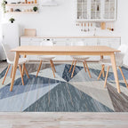 HOMFINE Washable Modern Area Rug - Geometric Style 8x10 Rugs for Living Room, Bedroom, Machine Washable Rug Soft Non Slip Non Shedding Area Rug - Blue, 8'x10'