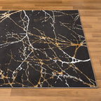 LUXE WEAVERS Modern Abstract Nature Black 6x9 Area Rug, Non-Shedding Carpet