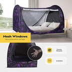 VIVOHOME Pop-Up Bed Tent Twin Size, Privacy Bed Canopy with 4 Doors and Mosquito Mesh, Breathable Sleeping Tent with Dark Starry Constellation Pattern for Kids and Adults
