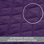Exclusivo Mezcla Reversible Twin Quilt Bedding Set with Pillow Sham, Lightweight Quilts Twin Size, Soft Bedspreads Bed Coverlets for All Seasons - (Deep Purple, 68"x88")