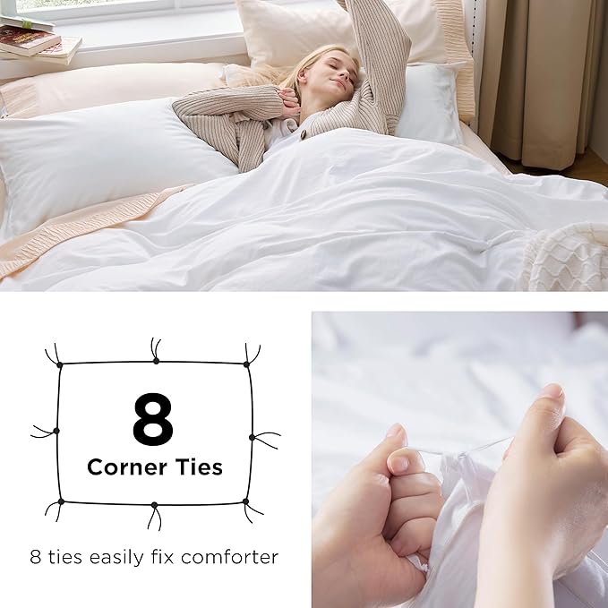 Bedsure Terracotta Duvet Cover Queen Size - 3 Pieces Prewashed Cotton-Like Extra Soft Bedding Set, Includes 1 Duvet Cover 90x90 Inches with Zipper Closure & 2 Pillow Shams, Comforter Not Included