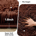 Fluffy Brown Bedroom Area Rug: Ultra Fluffy Non-Slip Floor Carpet for Bedroom Living Room Nursery Dorm Room Playroom - Soft Shaggy Rug Home Decor (Brown 4x6 Feet)