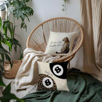 Trendy Lucky Girl 8 Ball Leopard Throw Pillow Covers 18x18, Cheetah Print Room Decor, Funky Y2K Leopard Print Motivational Decorative Pillow Covers for Girls Room Dorm Apartment Home, Set of 2