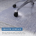 Tydle Chair Mat for Carpet, 60" x 50" Chair Mat for Carpeted Floors, Non-Slip Computer Under Desk Plastic Floor Mat for Work Gaming Chairs, Heavy Duty Carpeted Floor Protector for Home Office (Clear)