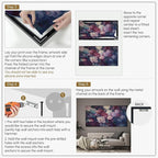 SIGNWIN 36"x72" Extra Large Framed Wall Art Bold Peony Bloom in Colorful Impressionist Style, Lush Floral for Home Living Room Bedroom Decor (Frame Assembly Required)