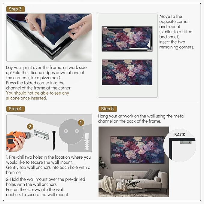 SIGNWIN 24"x46" Extra Large Framed Wall Art Bold Peony Bloom in Colorful Impressionist Style, Lush Floral for Home Living Room Bedroom Decor (Frame Assembly Required)