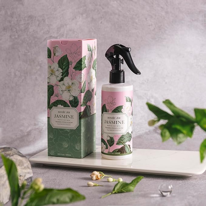 ROMIIE ZOI Room Spray Air Freshener, Fabric linen Spray air Freshener with Natural Plant Extract Scented Room Spray for Home Fragrance - Jasmine - 8.5 FL OZ