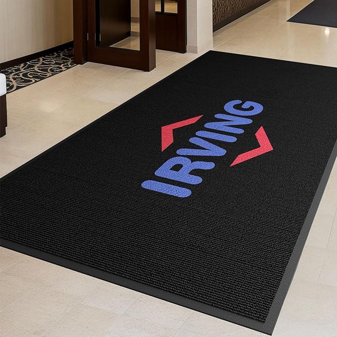 Custom Personalized Commercial Area Rugs with Any Logo Text Floor Entryway Door Mat Welcome Carpet for Business Home Indoor/Outdoor Non Slip Washable Durable