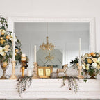 Mumufy 20 Pcs Glass Crystal Taper Candle Holders Clear Glass Candlestick Holder Fit 0.8 Inch Candles Crystal Decorative Candle Stand Centerpiece Table Wedding Dining Party (Gold)