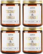 AOOVOO Eucalyptus/Vanilla/Lilac/Lavender Candles - 36 oz Scented Candles, Aromatherapy Candle, Soy Candle for Home Scented